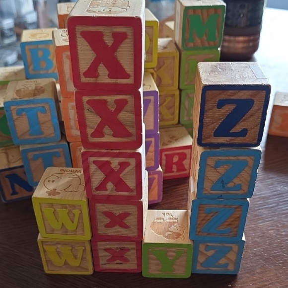 Colorful Alphabet Wooden Blocks Set - Picture 5 of 8